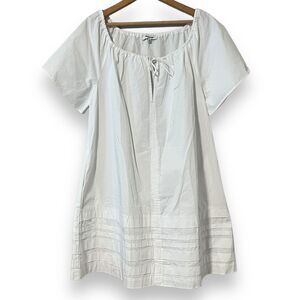 Madewell Poplin White Mini Dress Womens Small Cotton Flutter Sleeve Summer Beach